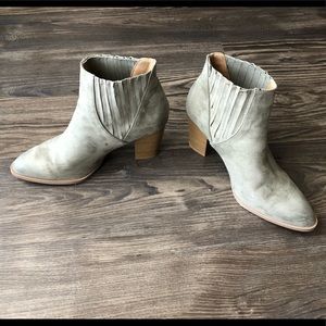 Green high heel booties